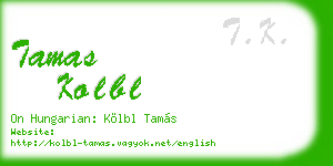 tamas kolbl business card